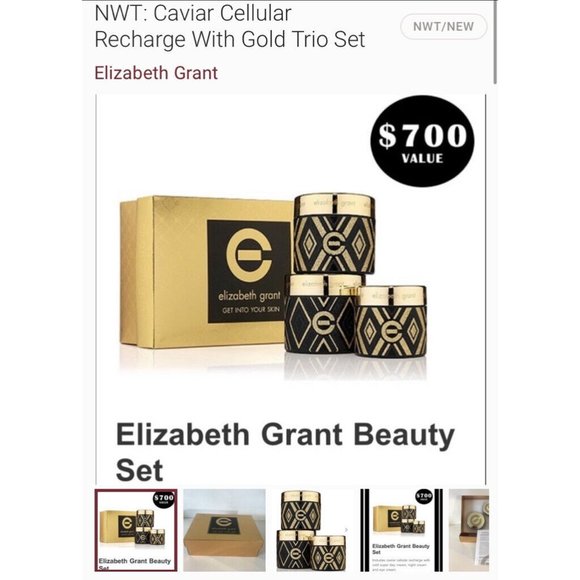 Elizabeth Grant Caviar Cellular Recharge With Gold Trio Set, New! Great Gift - Picture 1 of 7